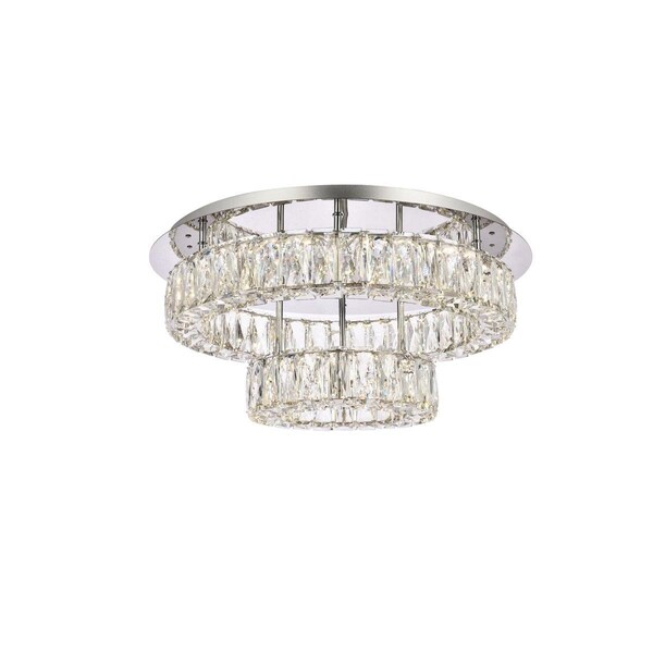 Elegant Lighting Elegant Lighting 22 in. 2 Light Monroe LED Double Flush Mount; Chrome 3503F22L2C - main